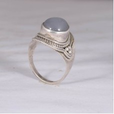 Gray moonstone ring, gemstone ring, silver ring